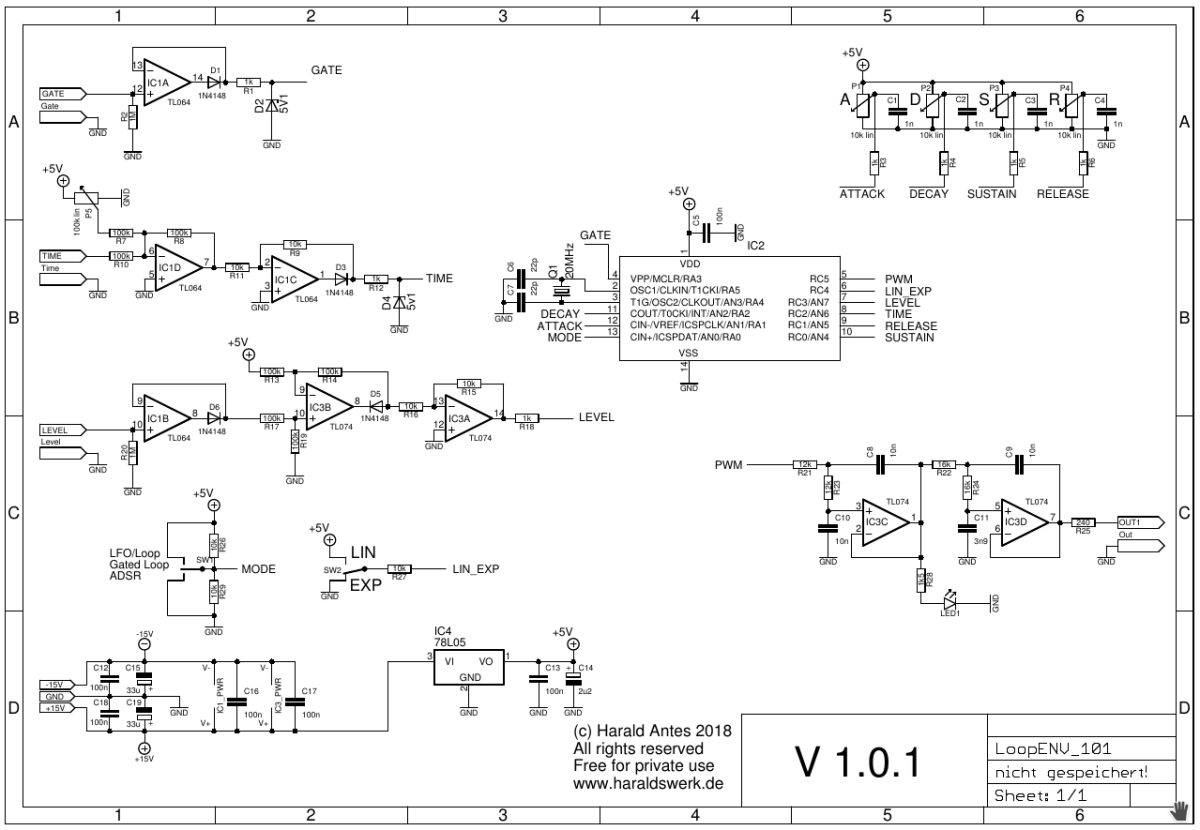 Looping ADSR schematic