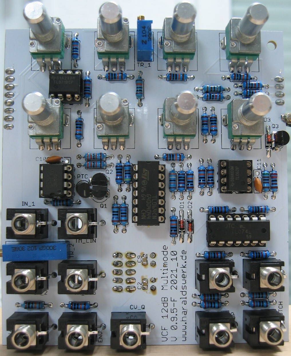 12dB multimode VCF populated control PCB