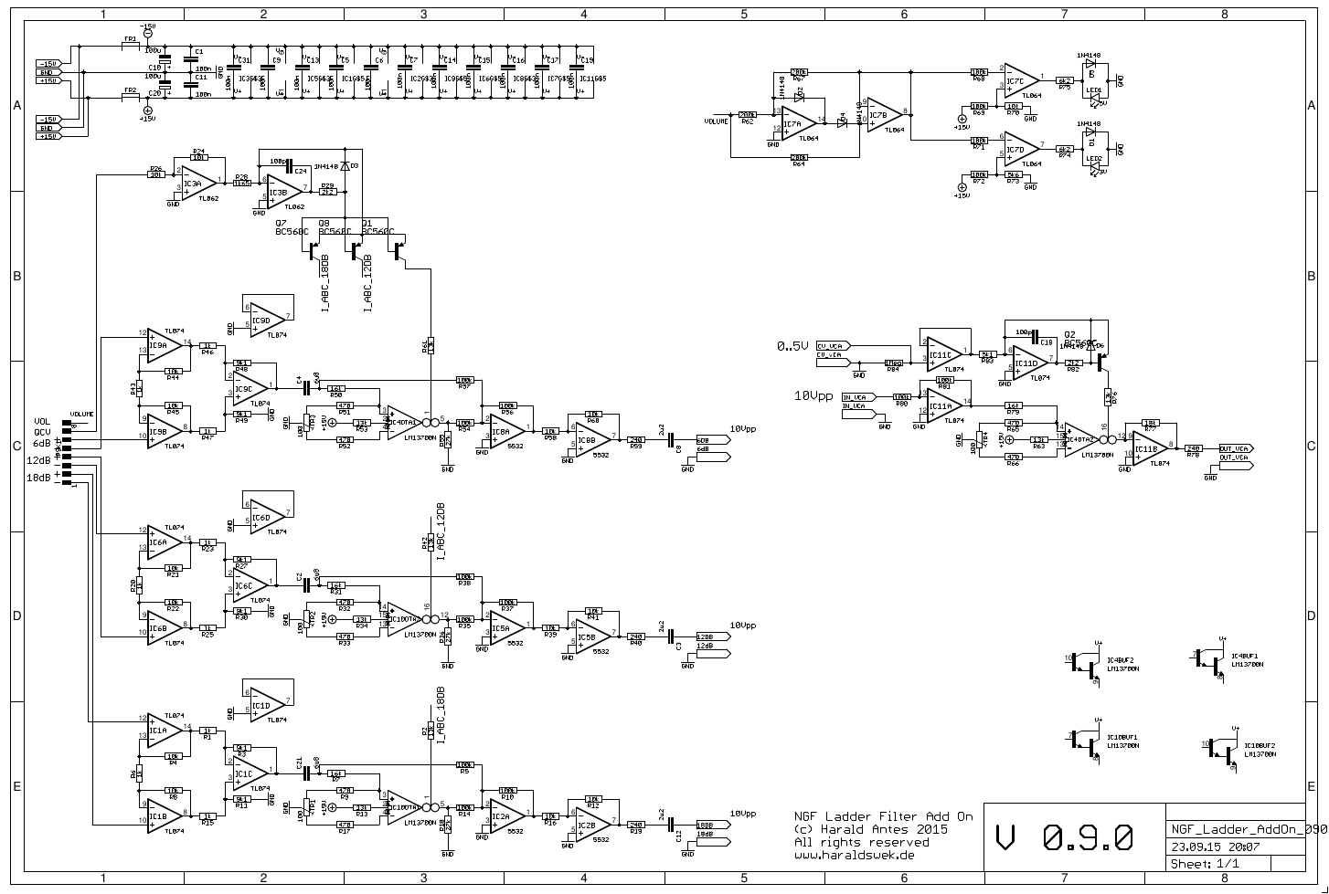 Moog Ladder filter AddOn schematic