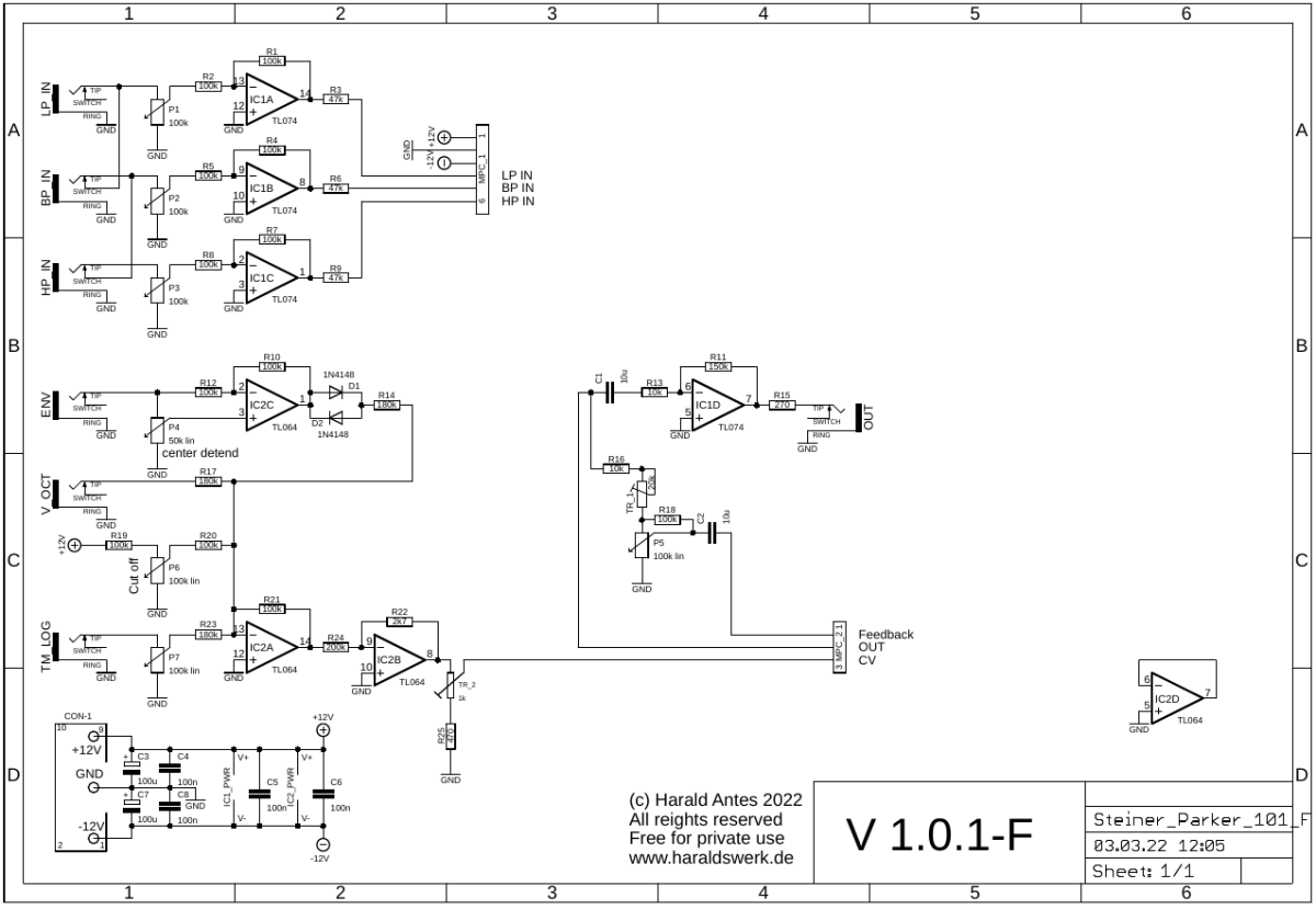Steiner Parker filter schematic control board