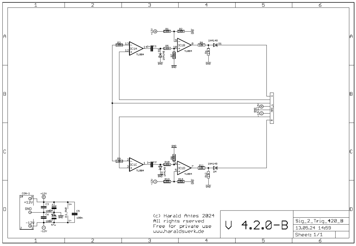 Signal to Trigger converter schematic main board