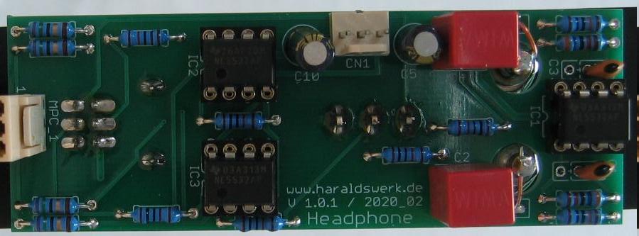 Headphone amplifier populated PCB