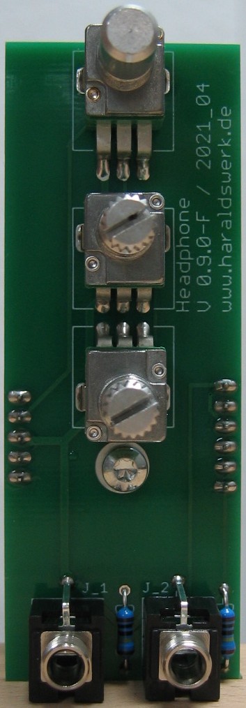 Headphone amplifier populated control PCB