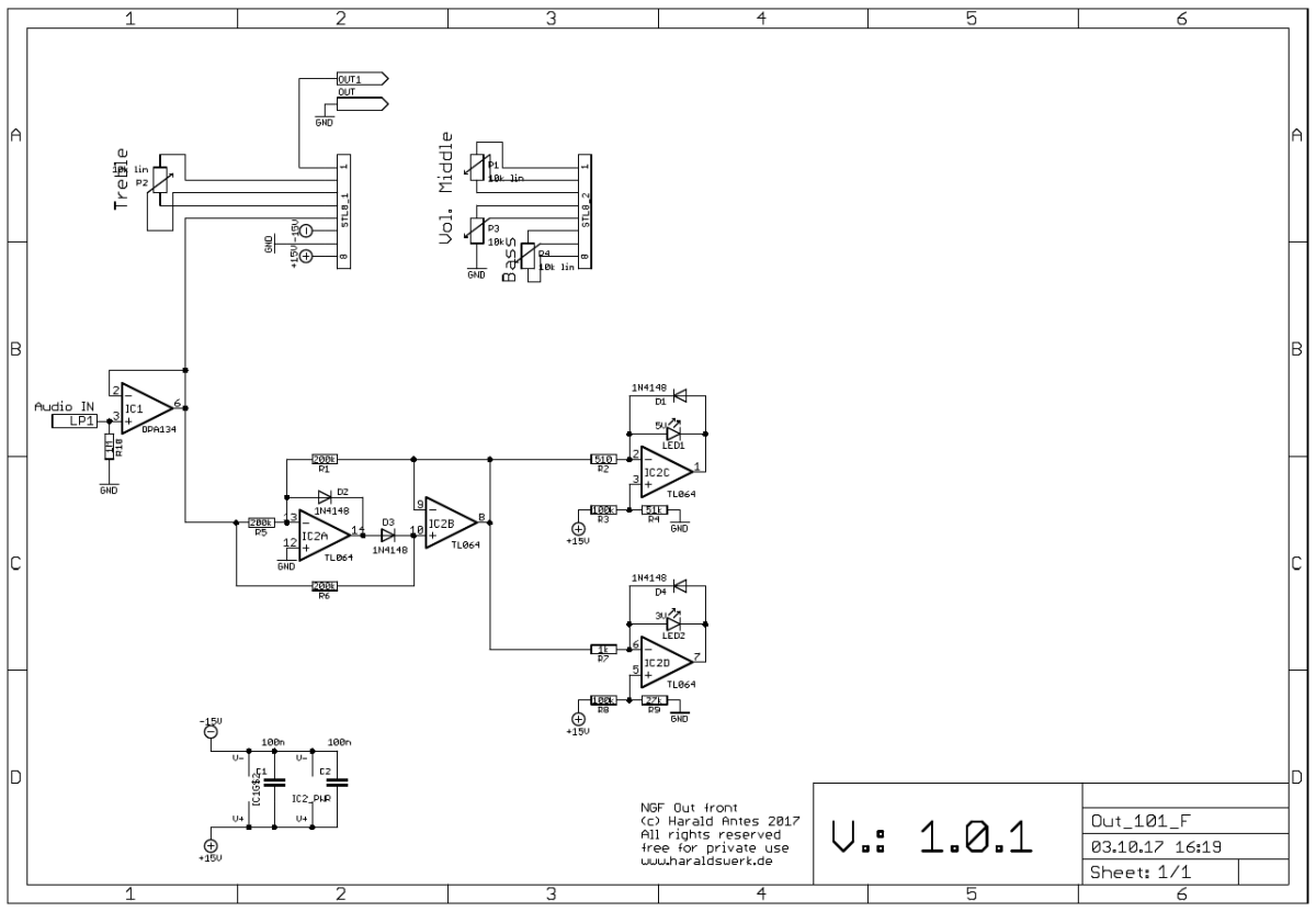 Out flat front PCB schematic