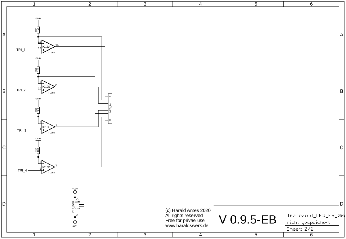 Trapezoid quadrature LFO schematic main board 02