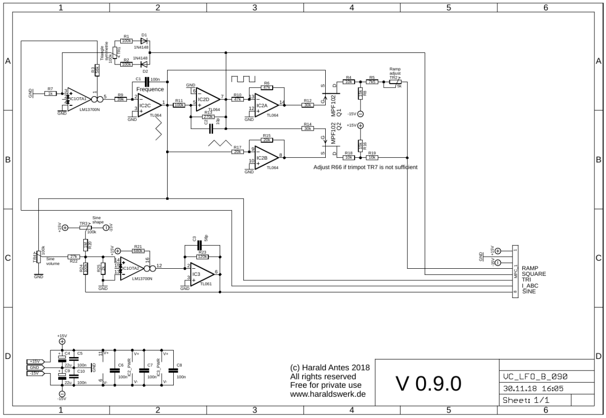 VC LFO back PCB schematic