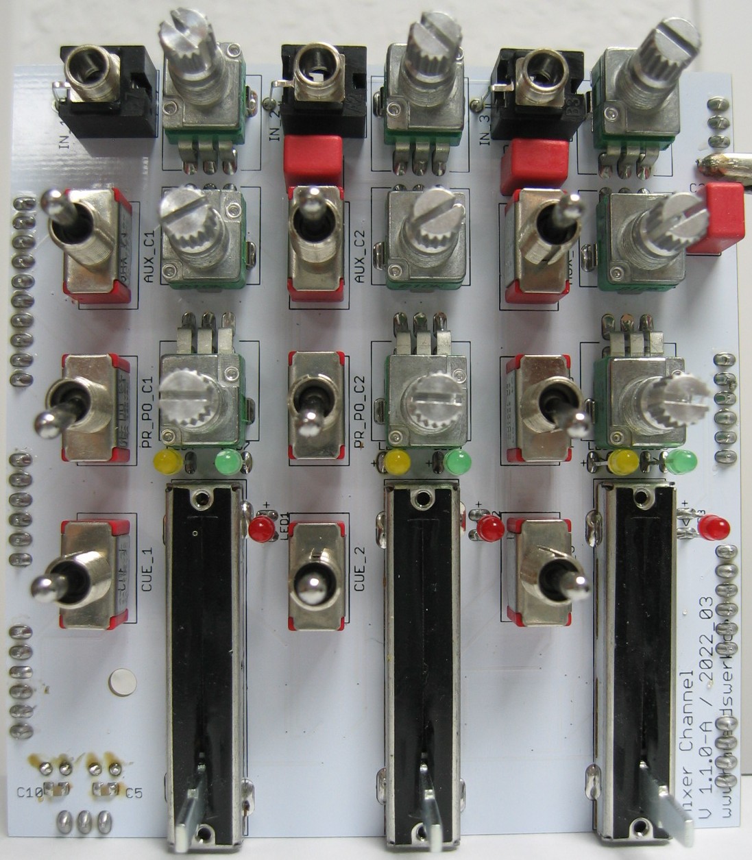 Performance Mixer Channel populated control PCB top