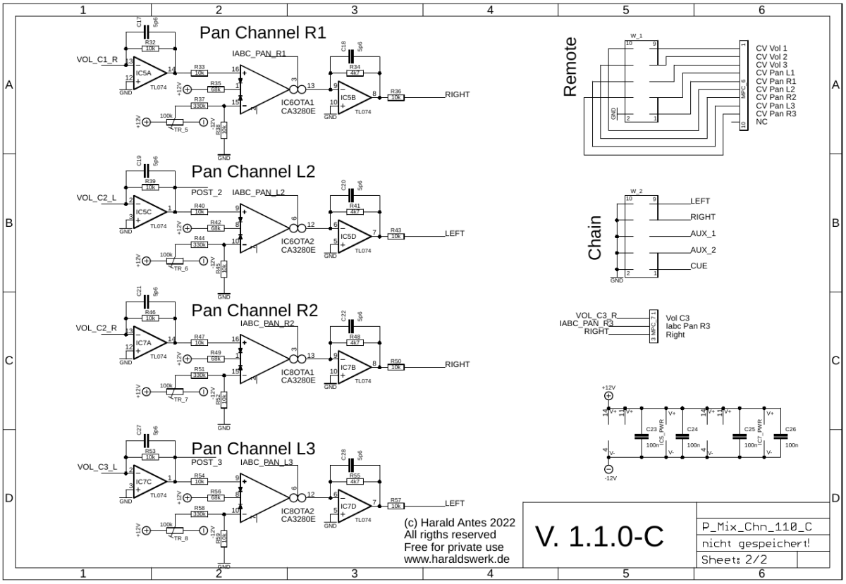 Performance Mixer Channel schematic main board 02/02 