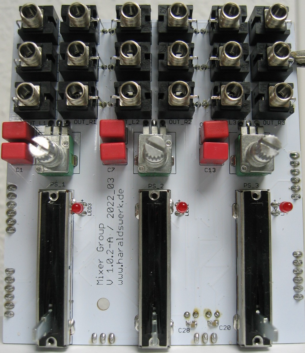Performance Mixer Group populated control PCB top
