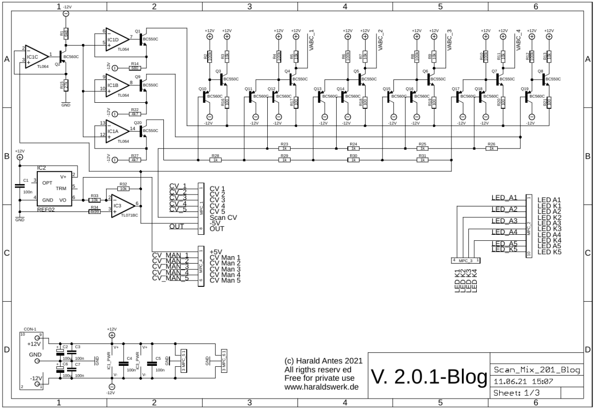 Scanning Mixer schematic main board for logarithmic scanning 01 