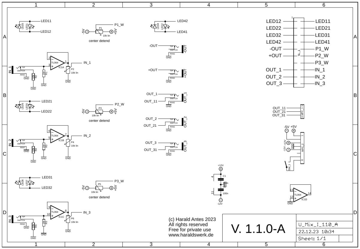 Utility mixer schematic control board