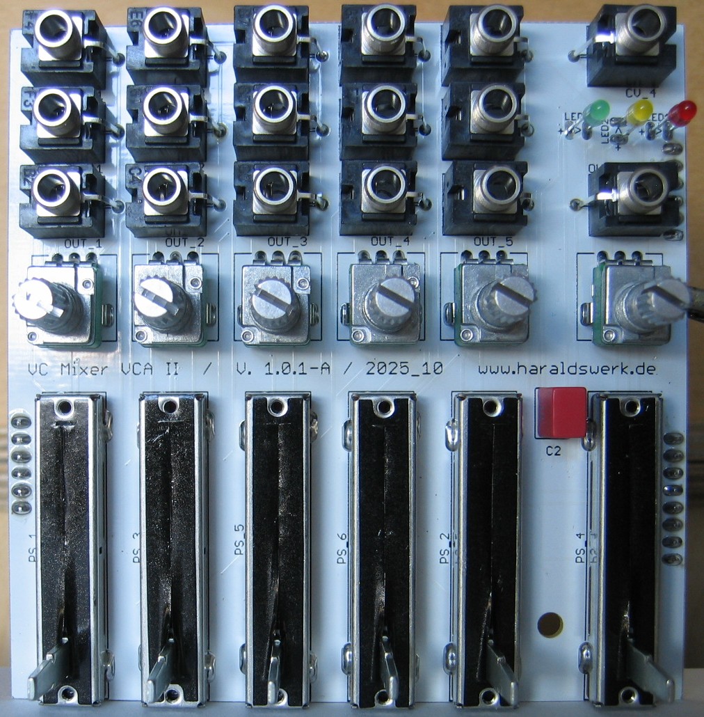 Voltage controlled mixer VCA-II populated control PCB front