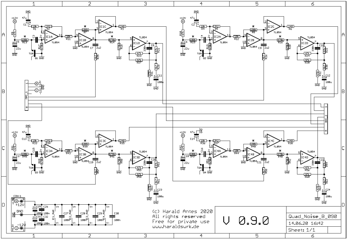 Quad noise schematic main board