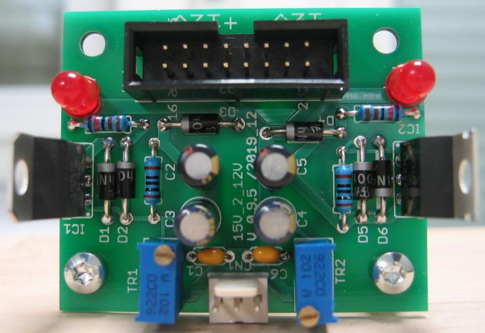 15V to 12V Adaptor populated PCB