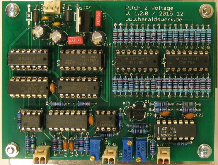 Pitch 2 voltage converter stuffed PCB