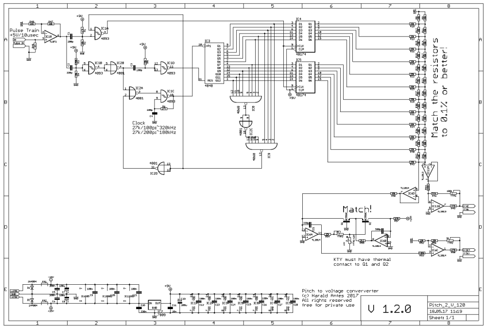Pitch 2 Voltage converter schematic