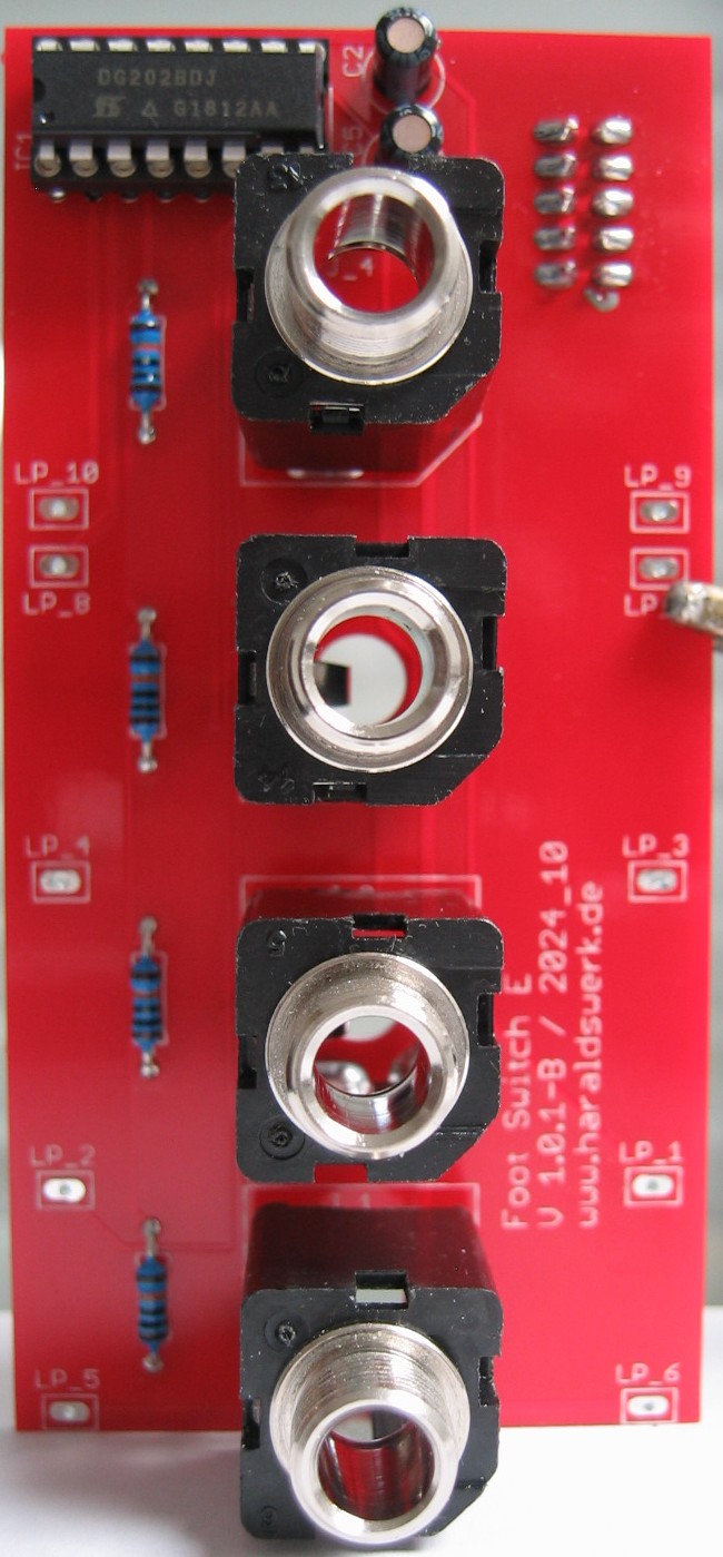 Foot switch connector control PCB front view