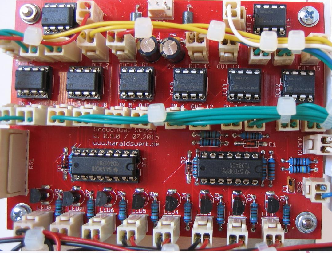 Sequential switch populated PCB