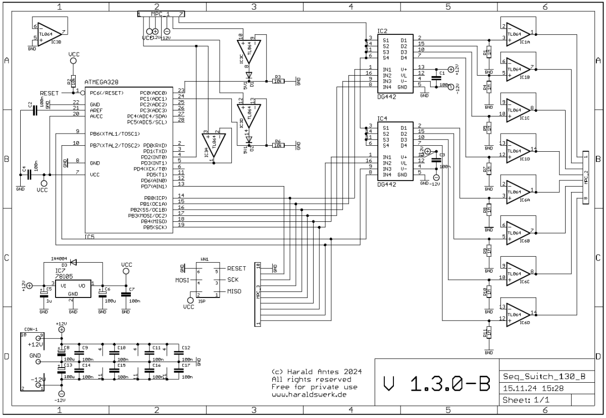 Voltage controlled sequential switch schematic main board