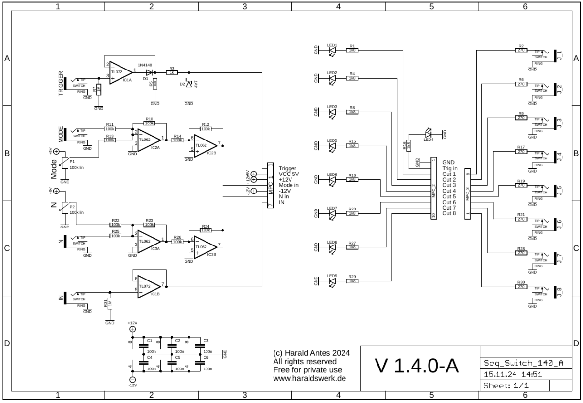 Voltage controlled sequential switch schematic control board