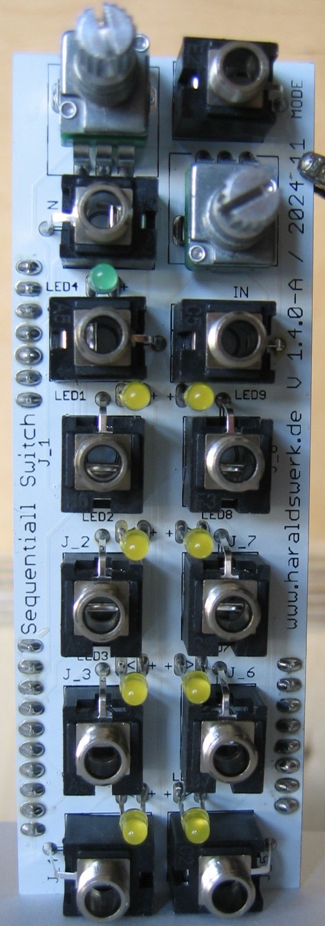 Voltage Controlled Sequential Switch populated control PCB front