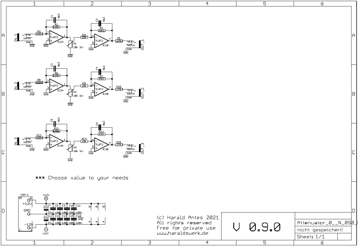 Attenuator / Amplifier 0..N schematic send