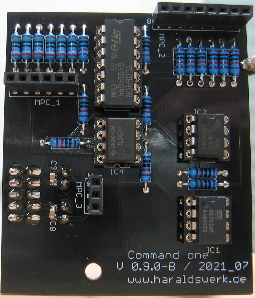 Slider Bank (command one) populated main PCB