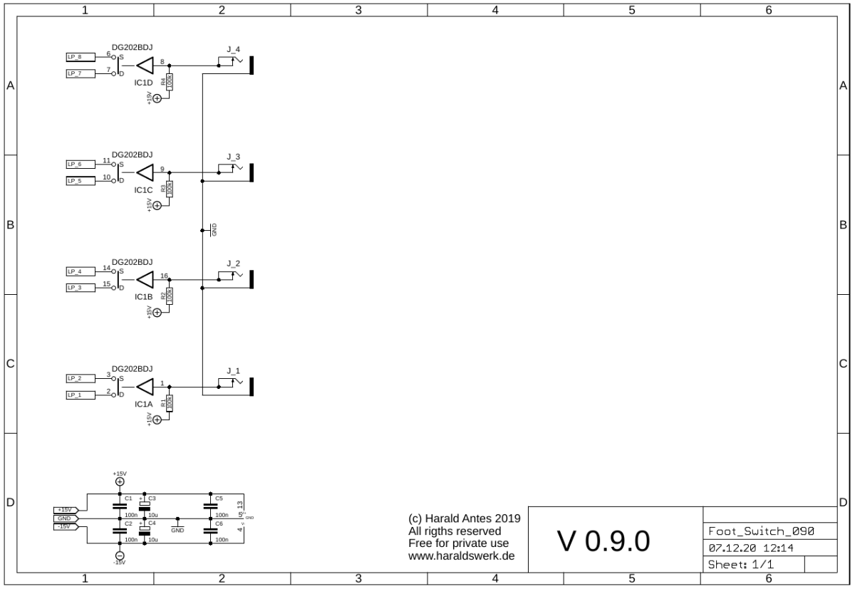Foot switch connector schematic control board