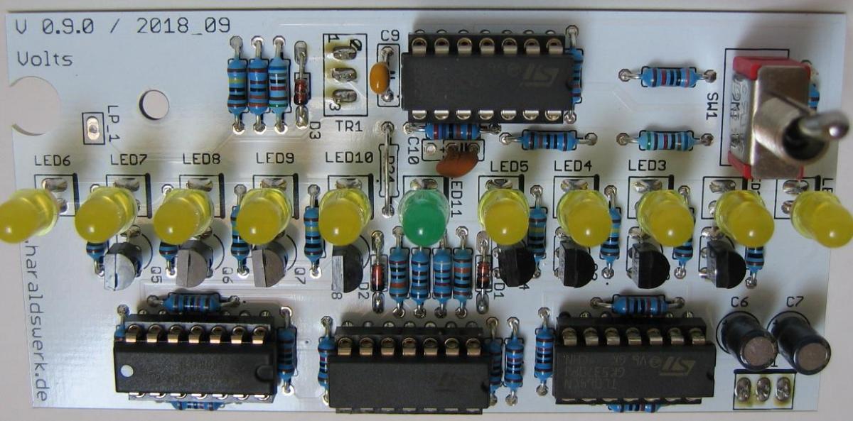 Voltmeter populated PCB
