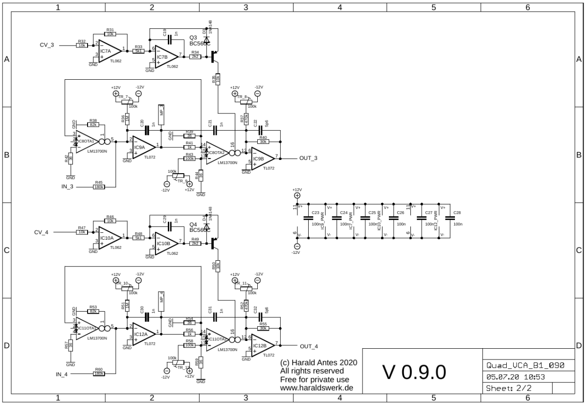 Quad VCA schematic 2 main board