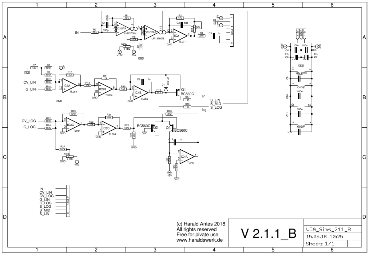 VCA Sims flat schematic back PCB