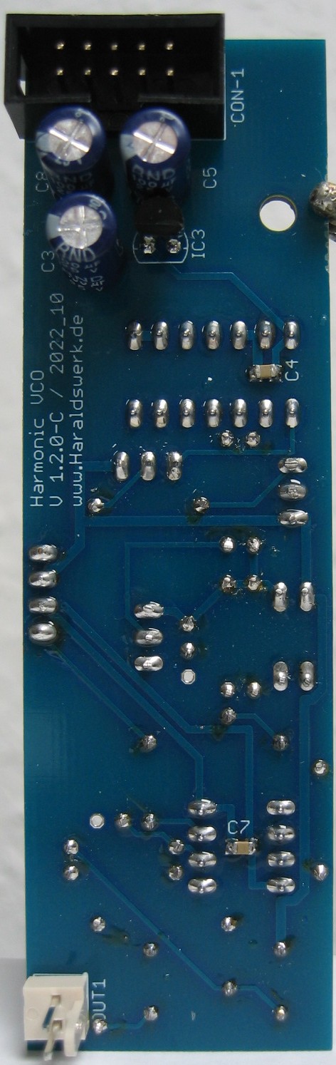 Harmonic Oscillator VCO populated main PCB 02 back
