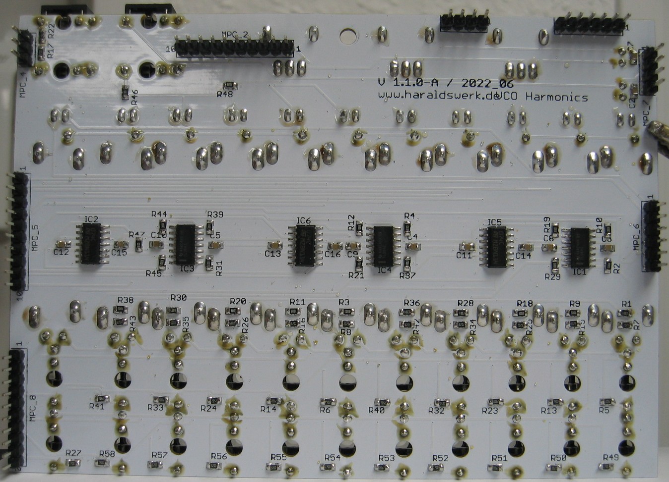Harmonic Oscillator populated control PCB back