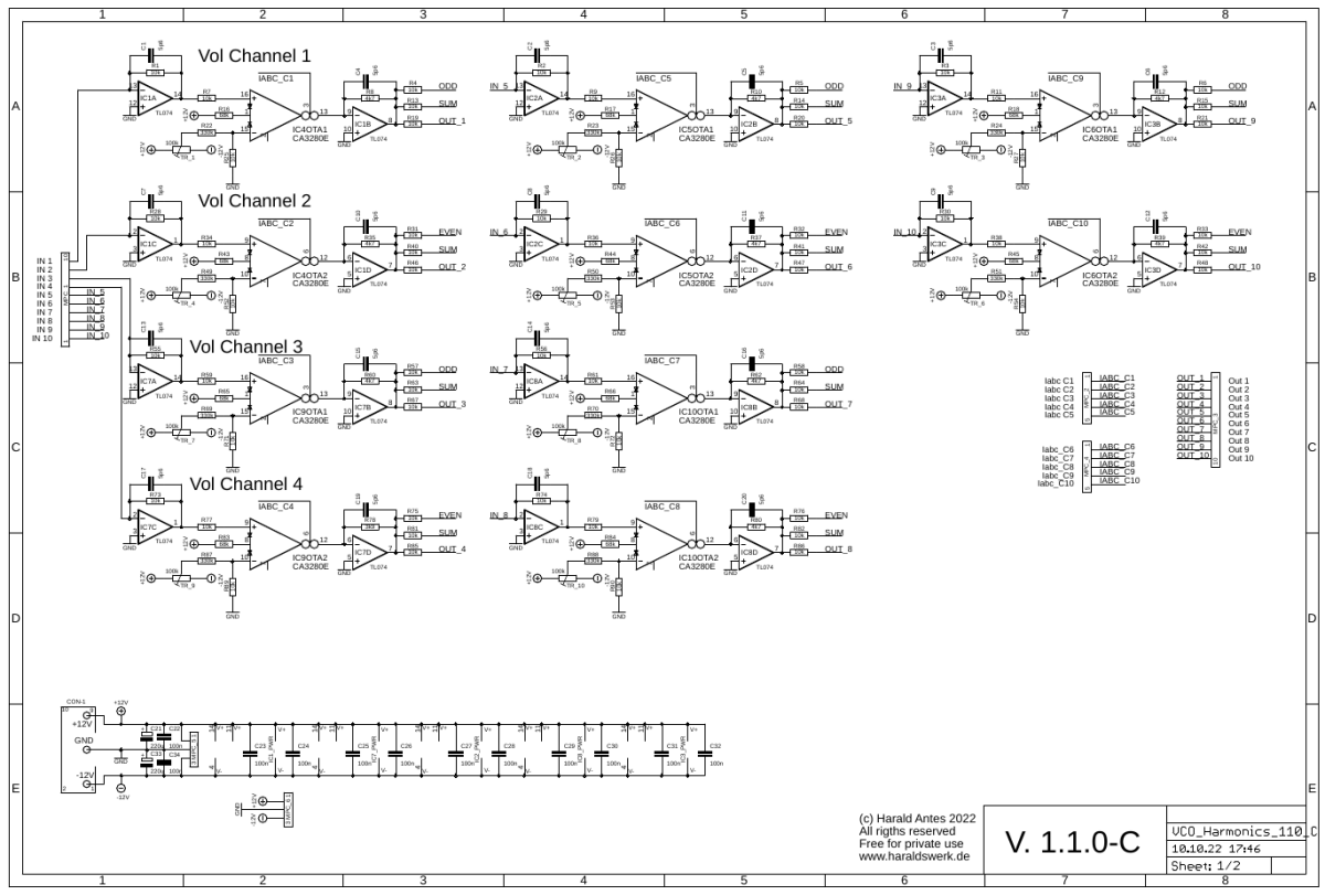 Harmonic Oscillator schematic main board C1