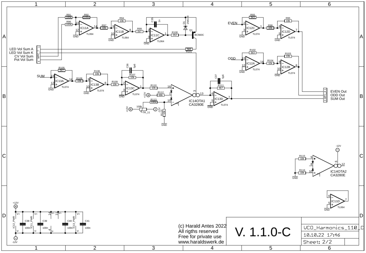 Harmonic Oscillator schematic main board C2