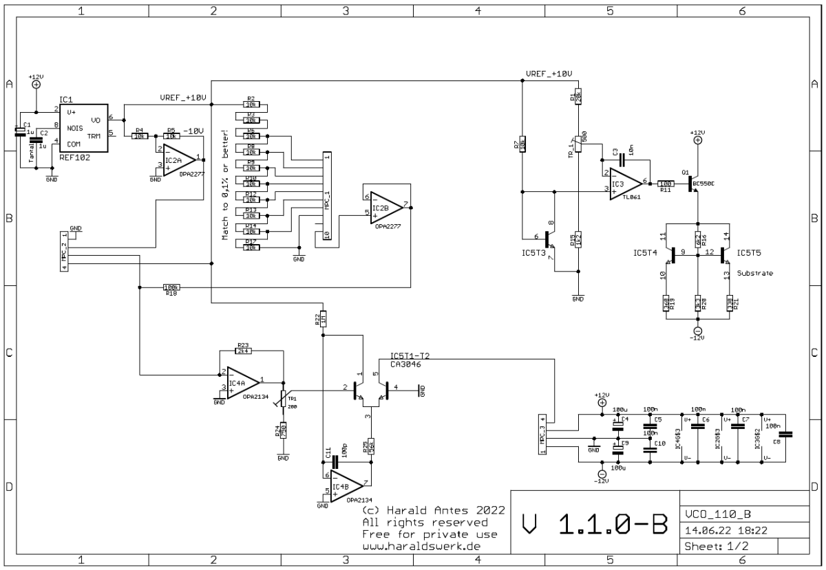 Harmonic Oscillator VCO schematic main board 01