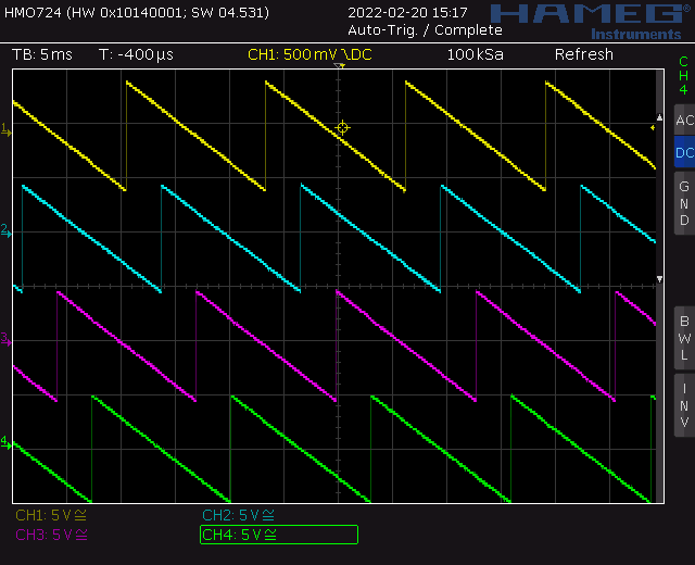 Trapezoid VCO screenshot ramp down waveforms