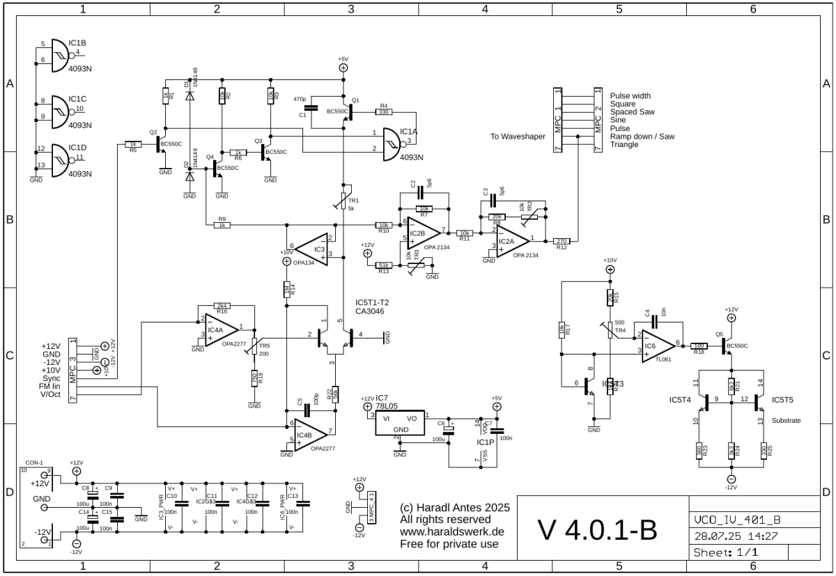 VCO IV schematic main board