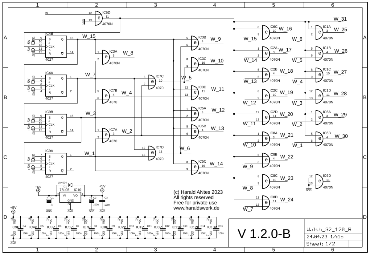 Walsh 32 Function Generator schematic 01 main board