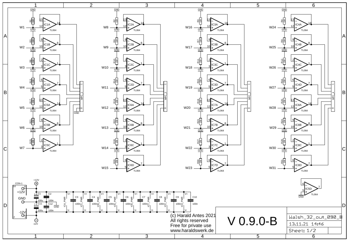 Walsh 32 Function Generator schematic 01 main board