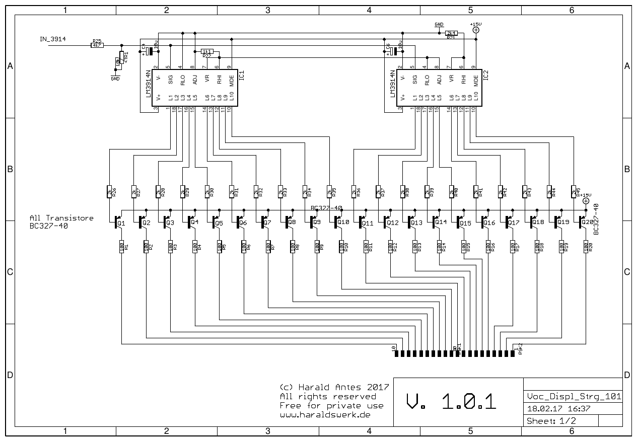 Vocoder Display schematic