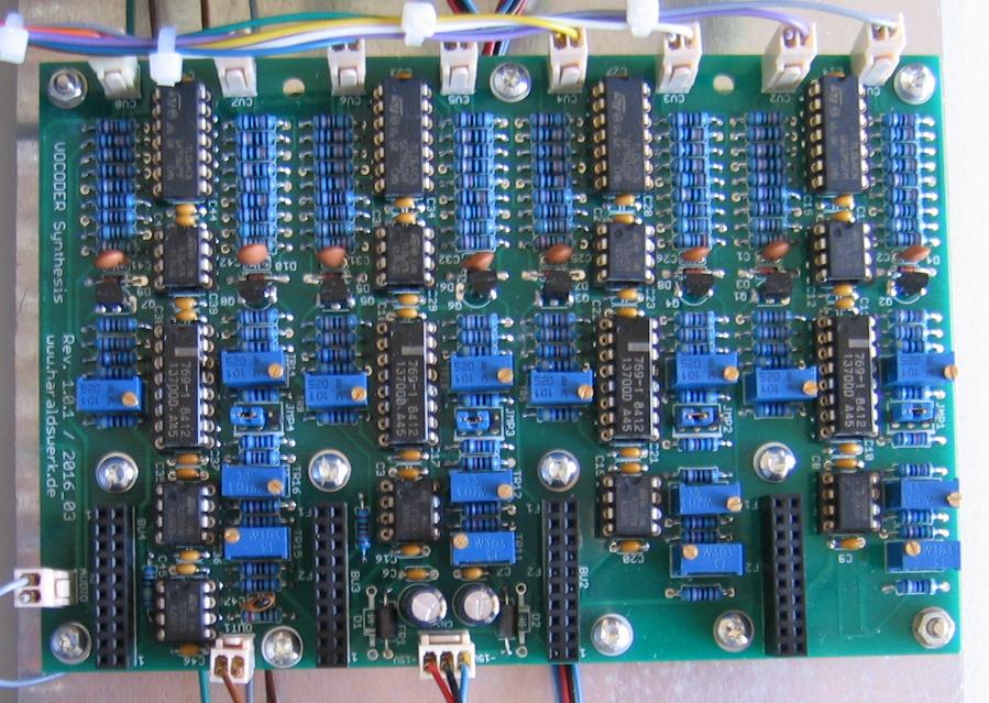 Vocoder Synthesizer VCA PCB stuffed