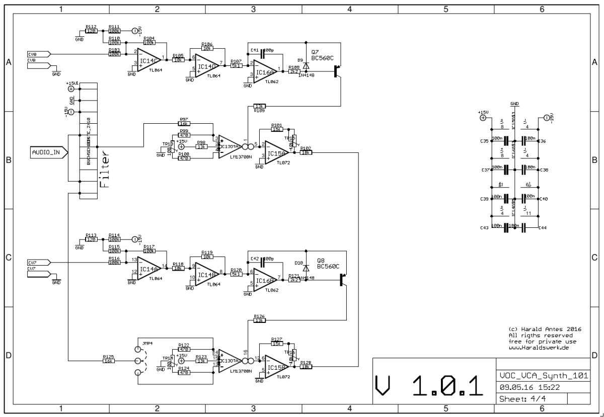 Vocoder Synthesizer schematic VCA 2