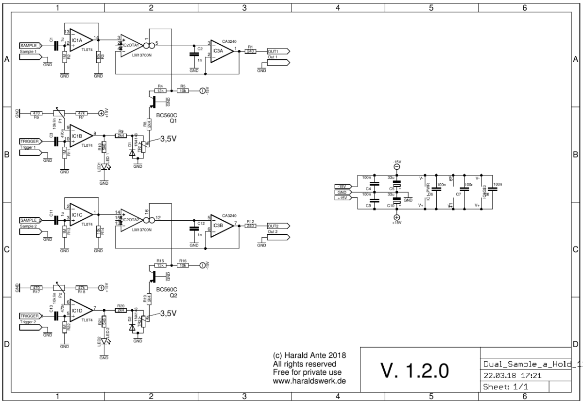 Dual sample and hold schematic